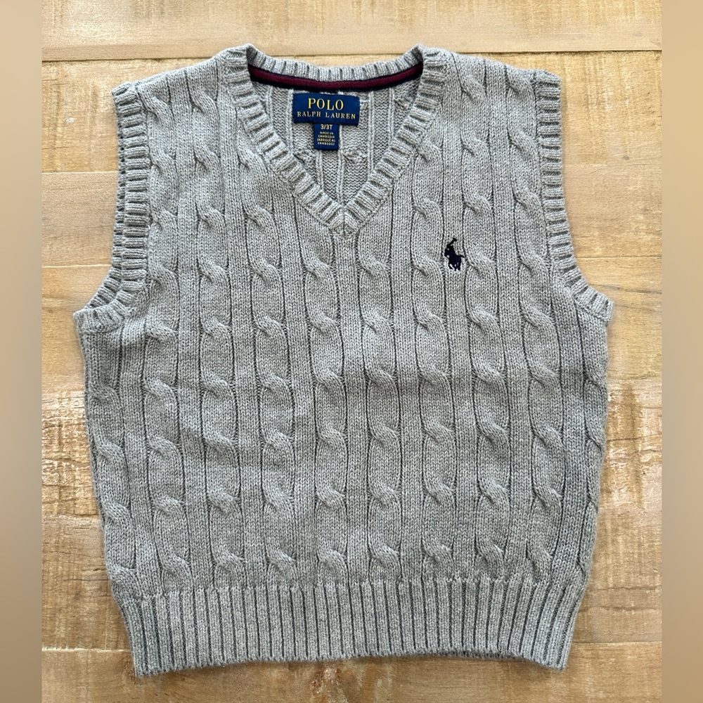 Polo Ralph Lauren boys toddler kids cable knit vest